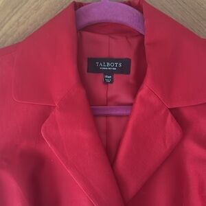 Talbot's Women's Red Silk Coat Sz 14WP